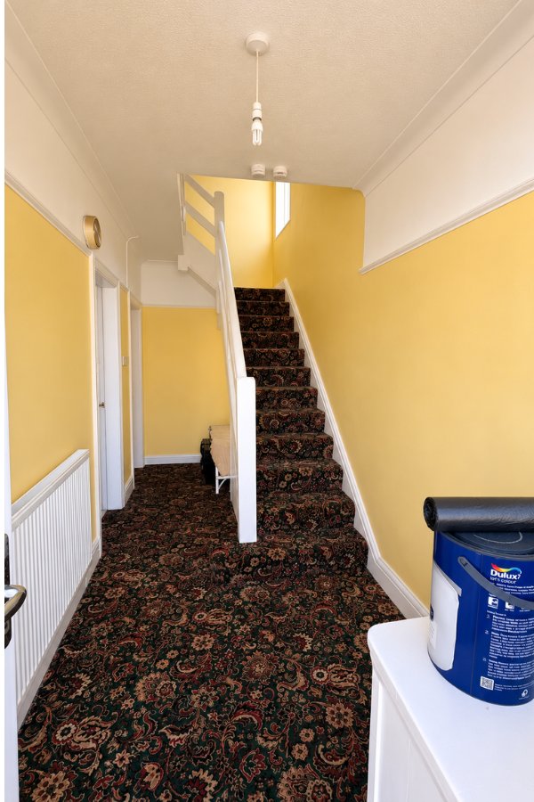 Staircase after repaint, fresh modern finish